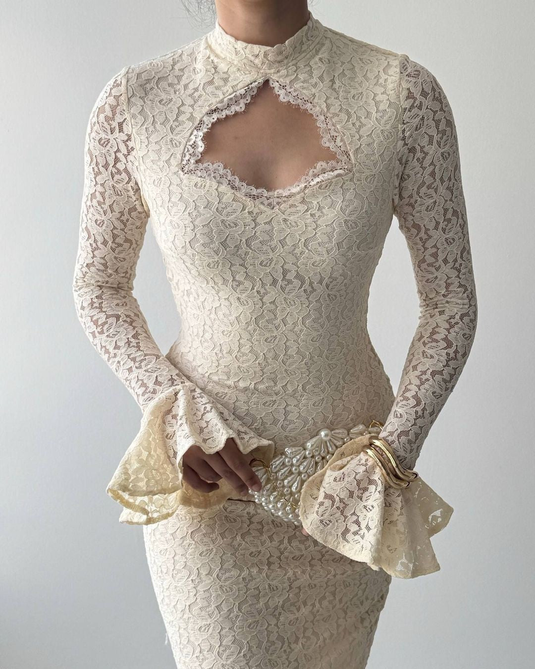 Dress - Off White - front view