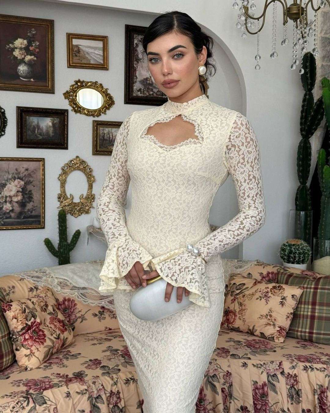 Dress - Off White - front view