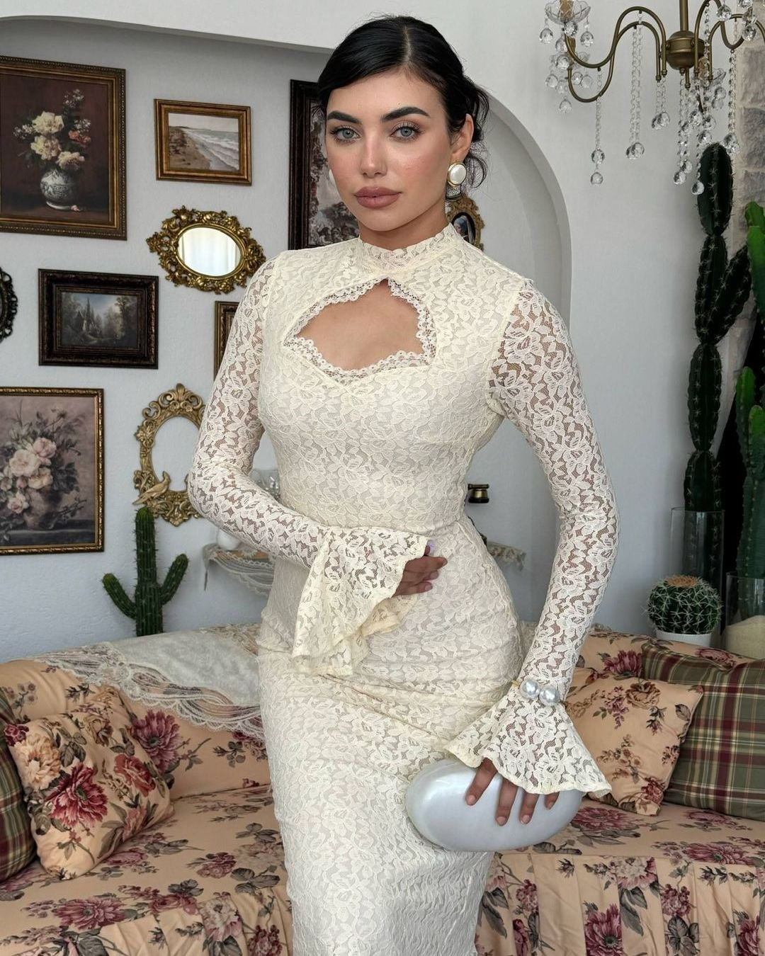 Dress - Off White - front view
