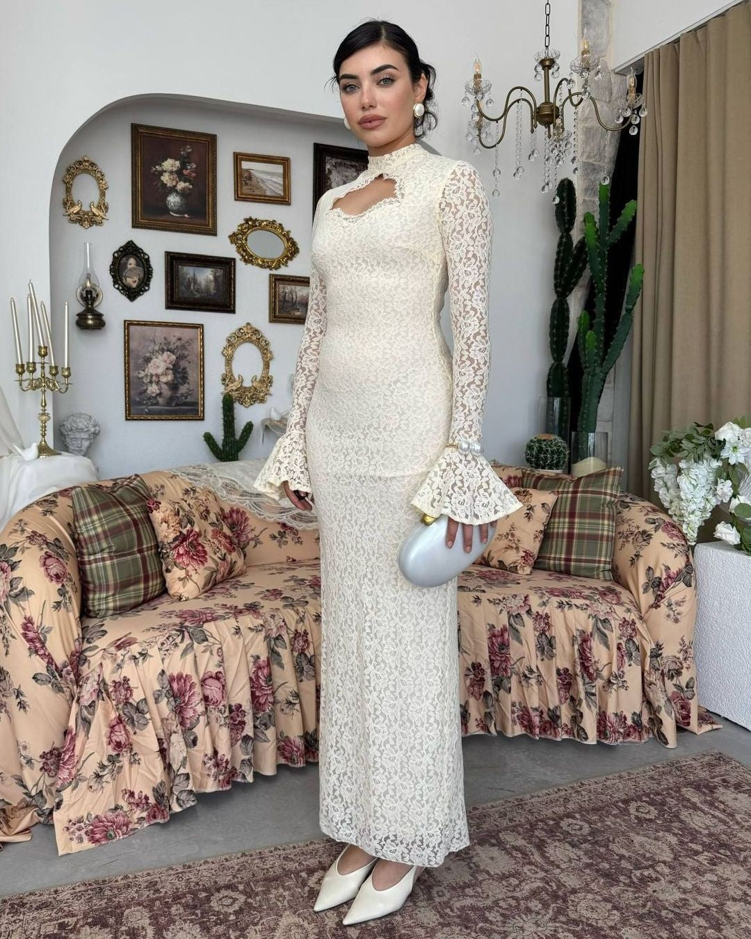 Dress - Off White - front view