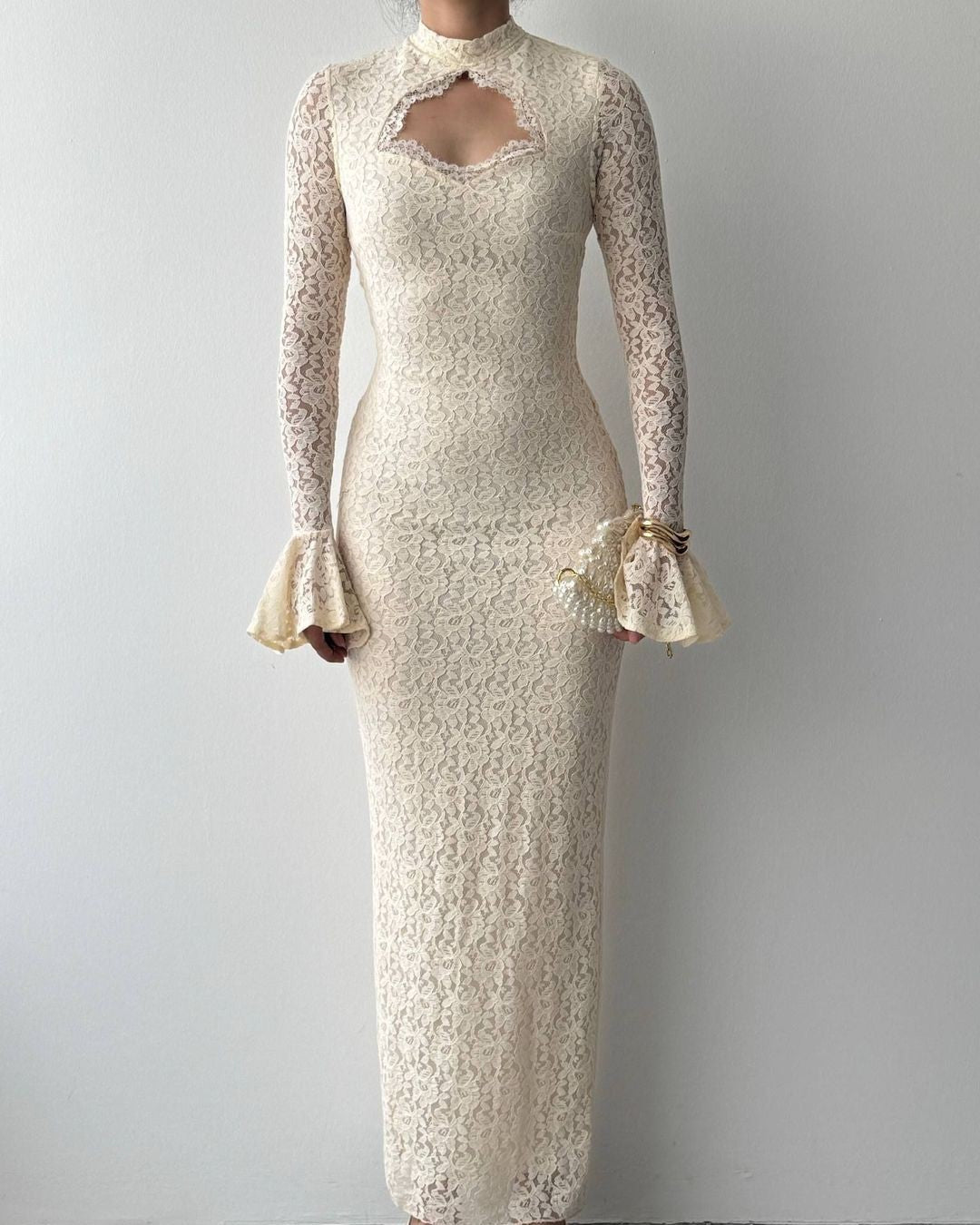 Dress - Off White - front view