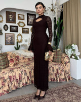 Dress - Brown - front view