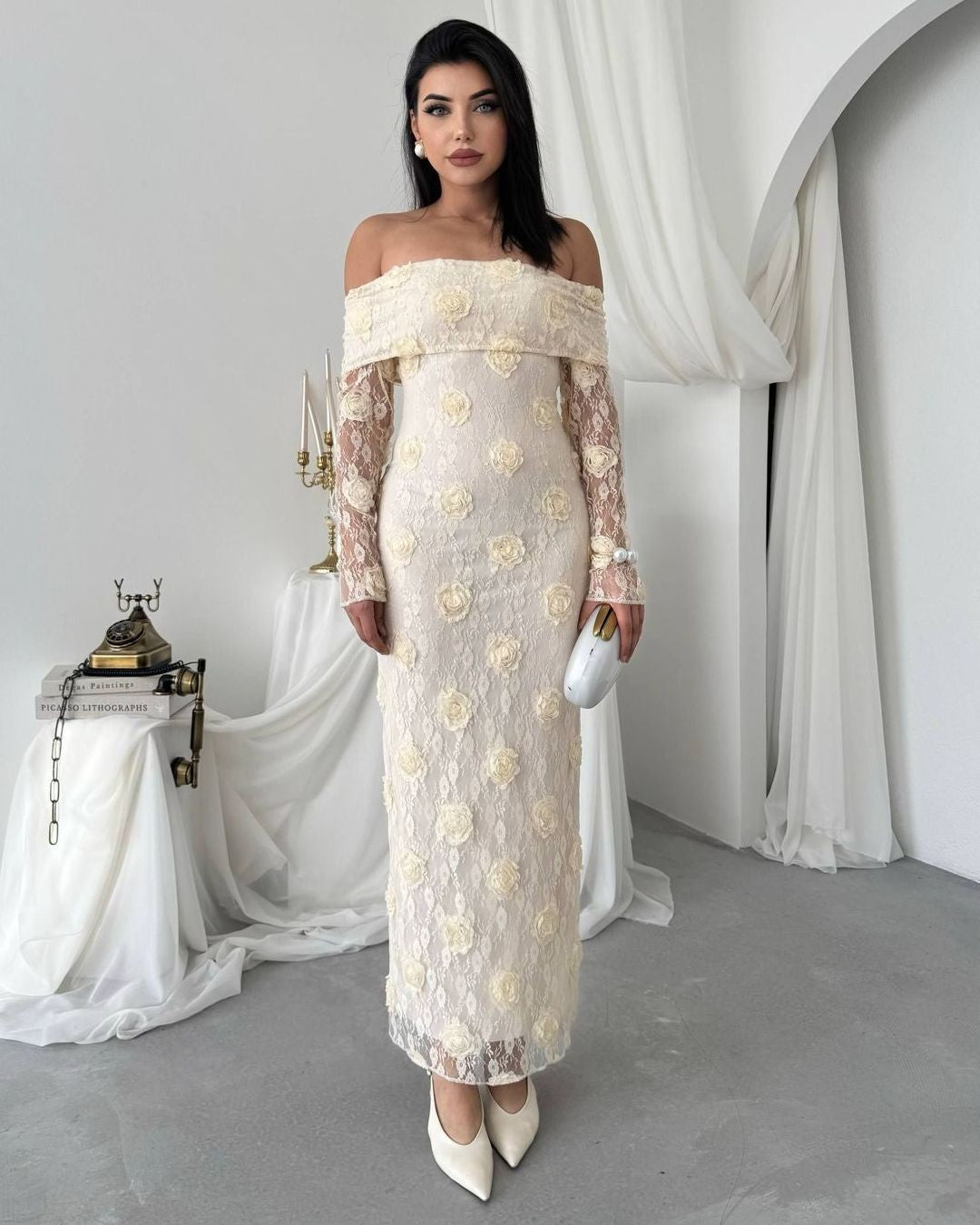 Dress - Off White - front view