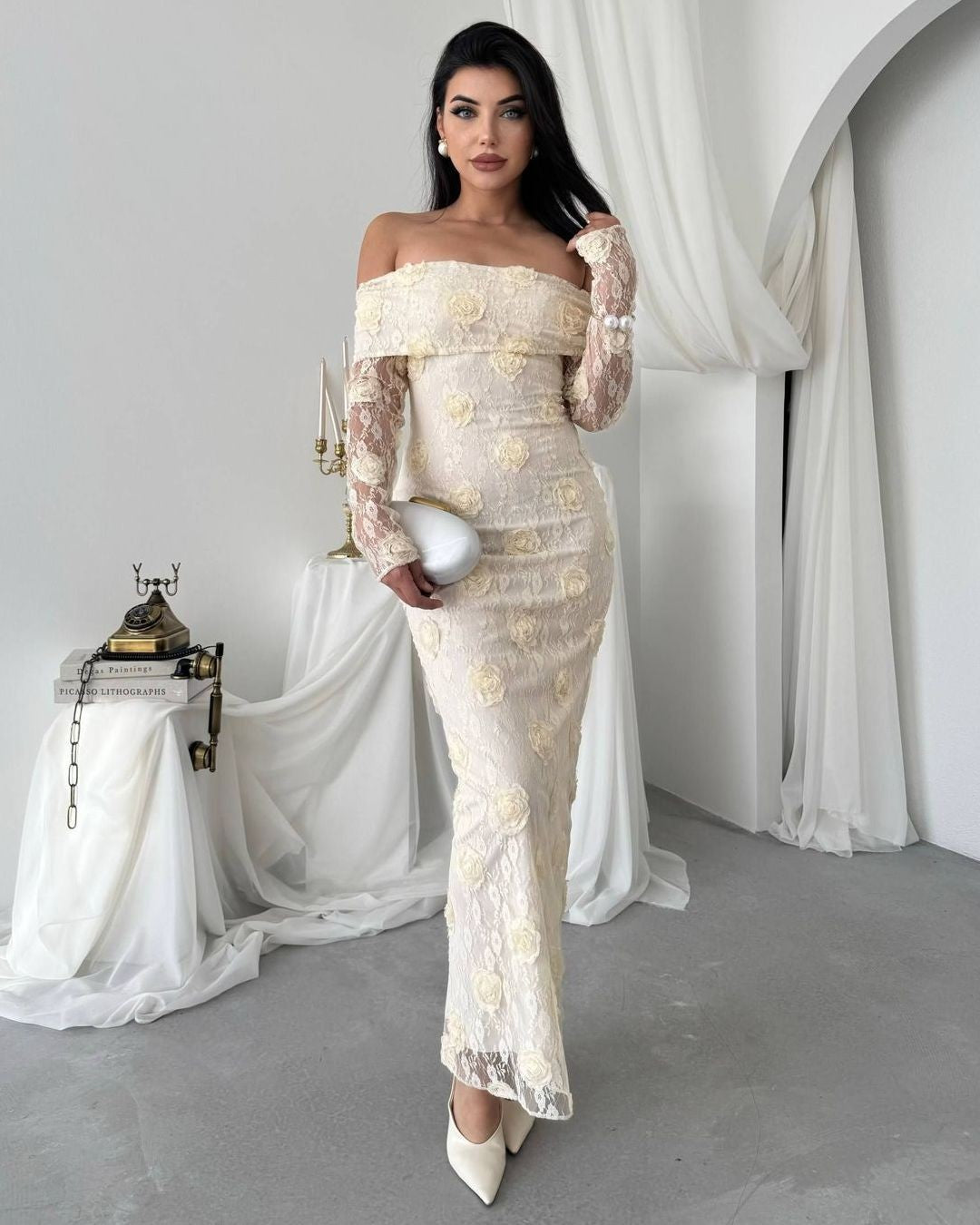 Dress - Off White - front view