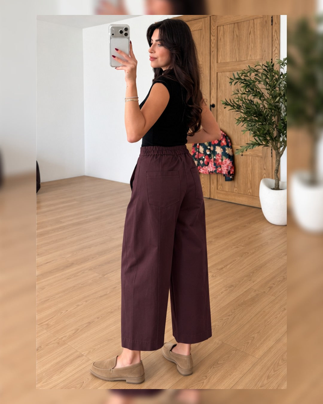 Easy Days Trousers - Purple - three-quarter view
