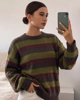 Fuzzy Striped Knit - Zeti - front view