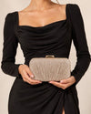 Glamorous Evening Clutch - Beige - front view