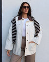 Heavy-Twill Overshirt Jacket - White - front view