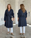 Indigo Trench Coat - Dark Denim