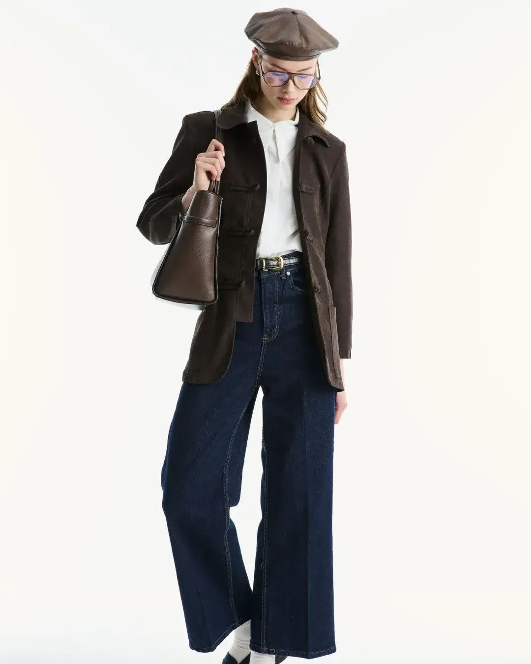 Jacket + Belt - Brown - front view