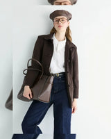 Jacket + Belt - Brown - front view