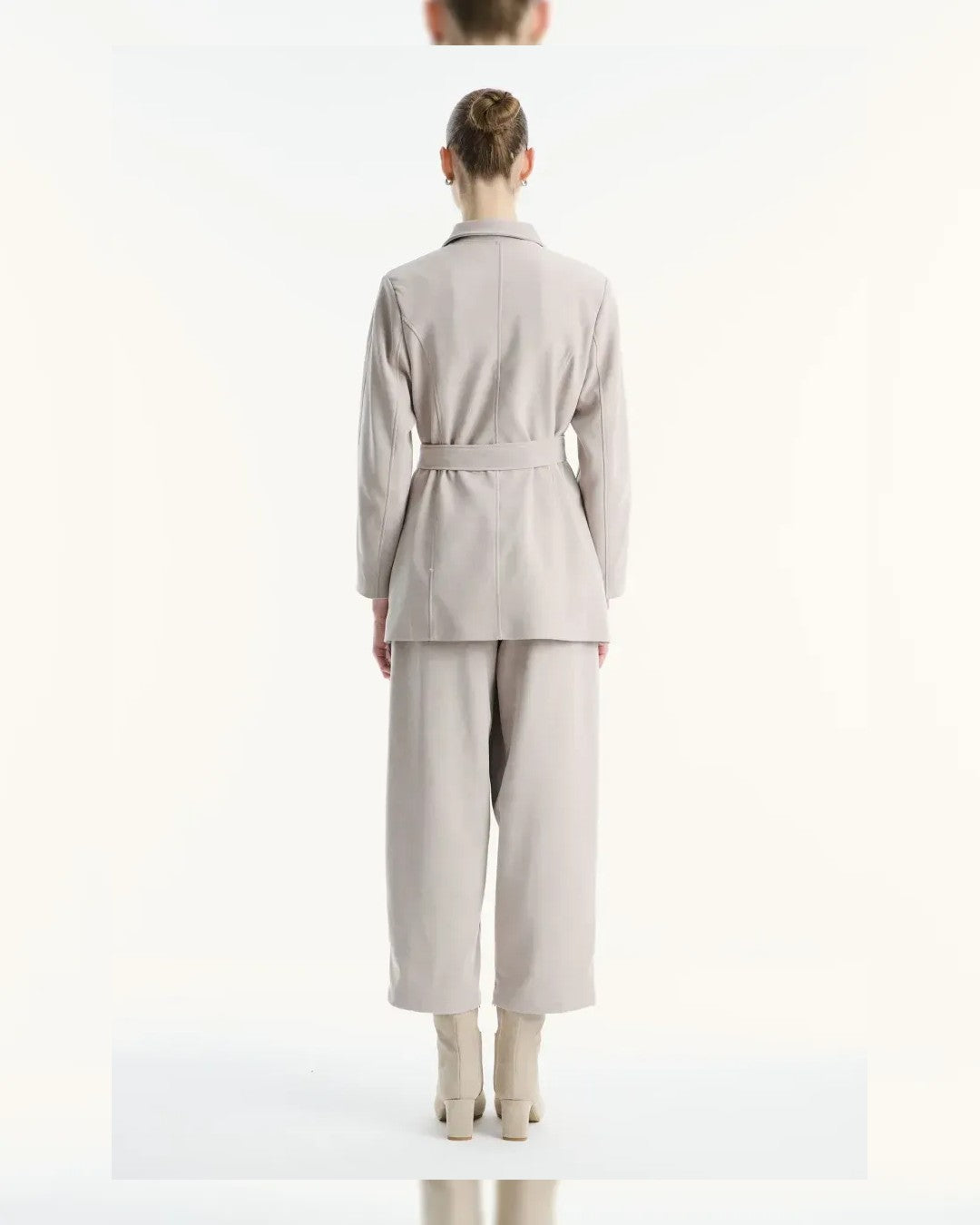 Jacket + Belt - Beige - back view