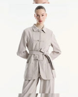 Jacket + Belt - Beige - front view