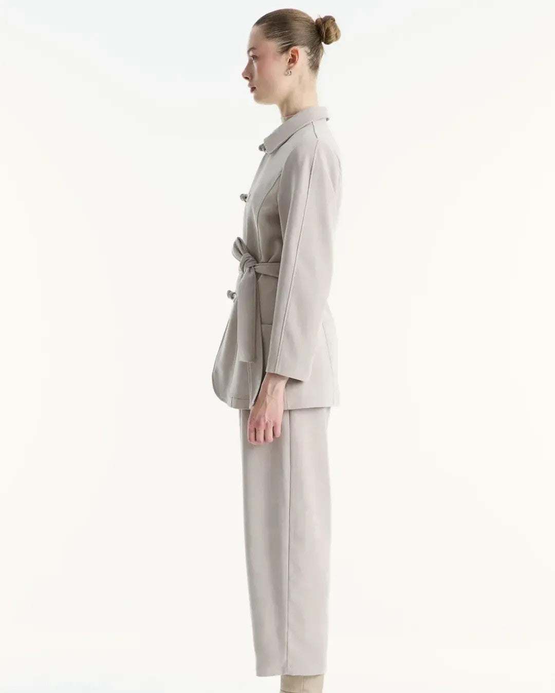 Jacket + Belt - Beige - side view