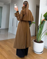 Perfect Fall Trenchcoat + Belt - Brown - back view