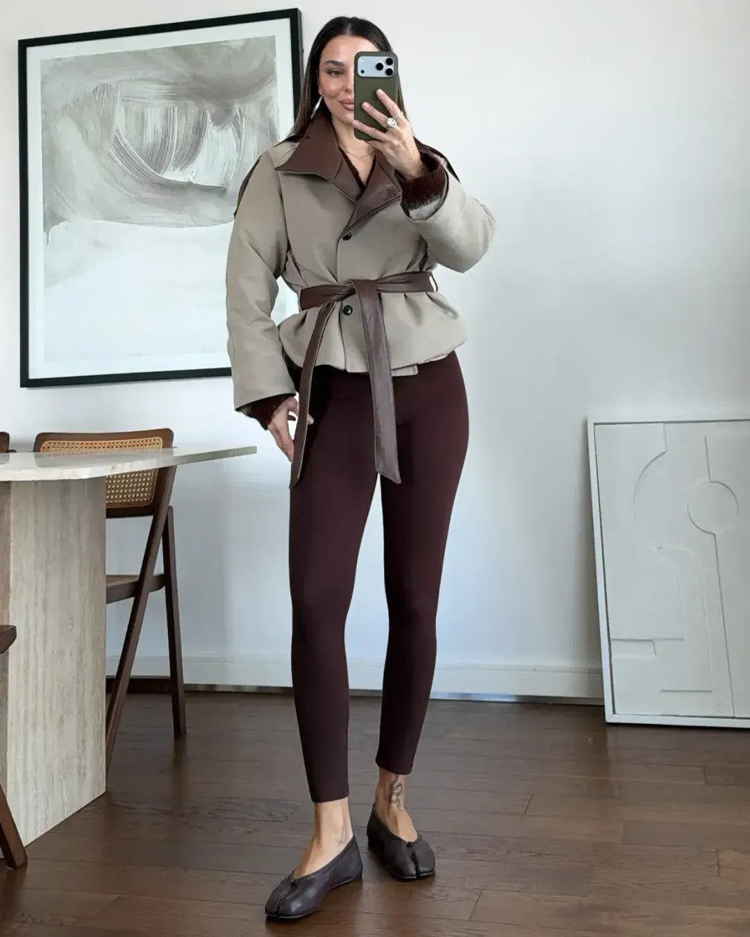 Jacket + Belt - Camel - front view