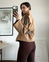 Jacket + Belt - Camel - three-quarter view