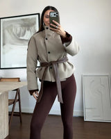 Jacket + Belt - Camel - front view