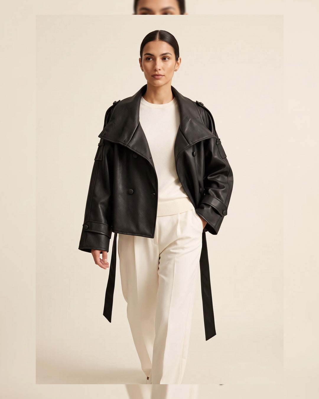 Jacket + Belt - Black - front view