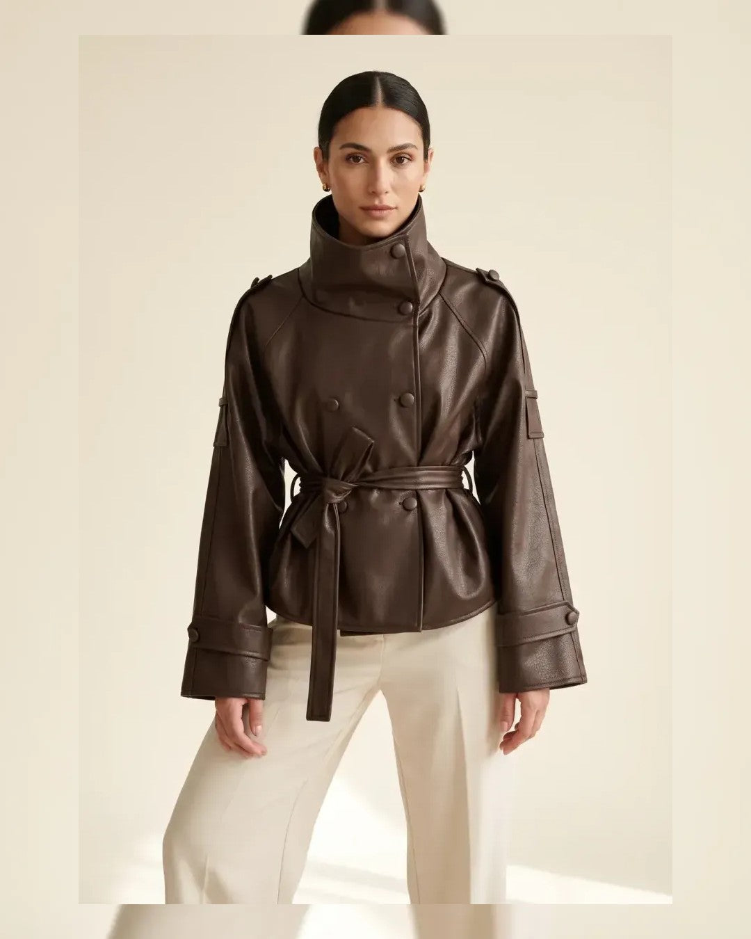Jacket + Belt - Brown - front view