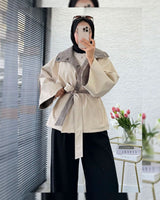 Jacket + Belt - Beige - front view