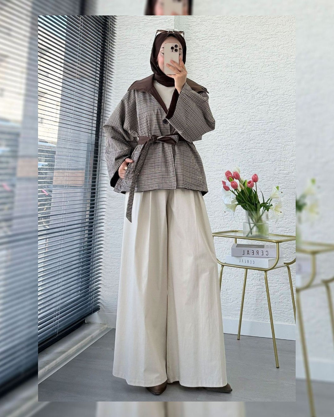 Jacket + Belt - Brown - front view