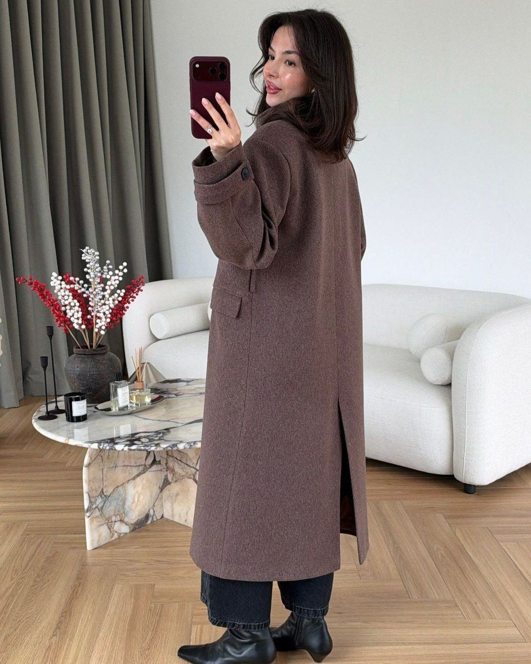 Jacket + Belt - Light Brown - back view