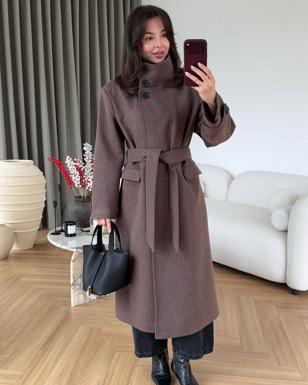 Jacket + Belt - Light Brown - front view