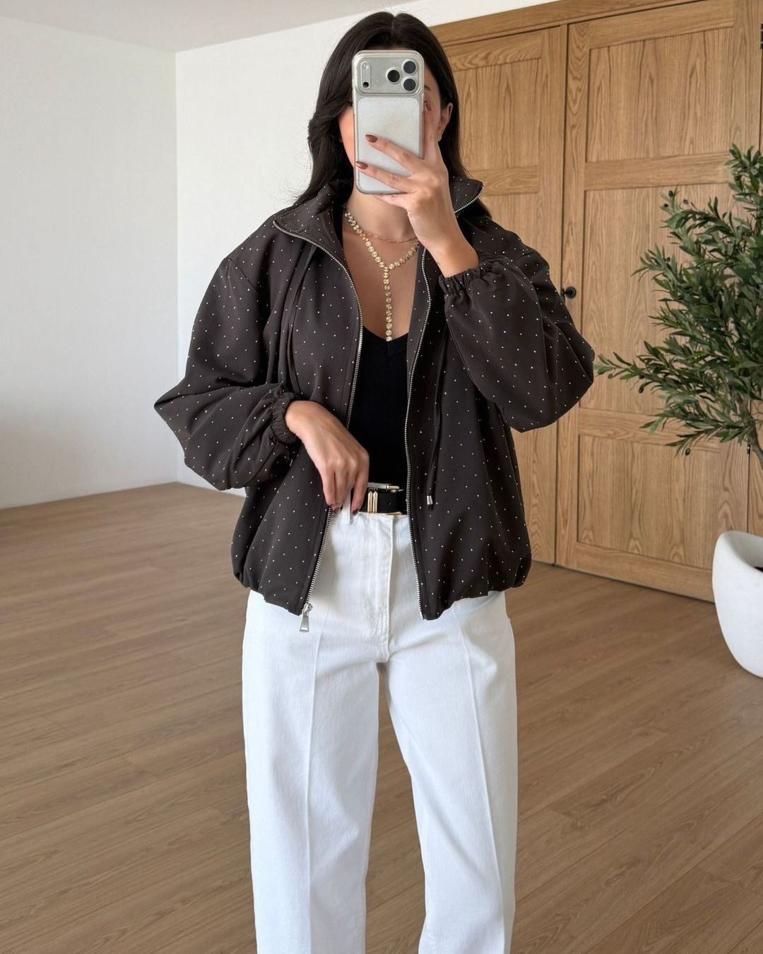 Jacket - Brown - front view