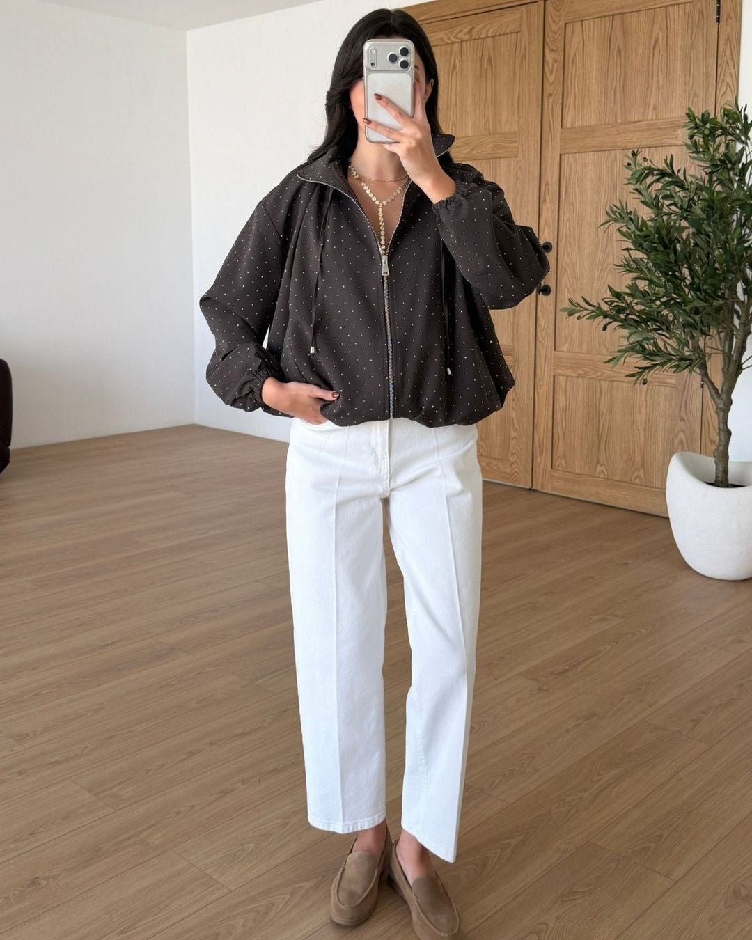 Jacket - Brown - front view