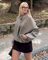 Jacket - Dark Beige - three-quarter view
