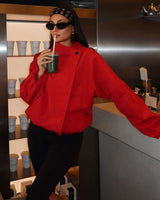 Jacket - Red - three-quarter view