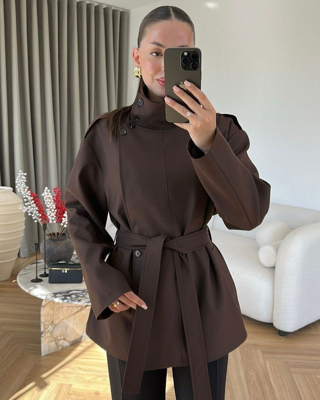 Jacket - Brown - front view