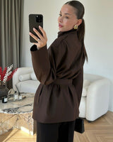 Jacket - Brown - three-quarter view