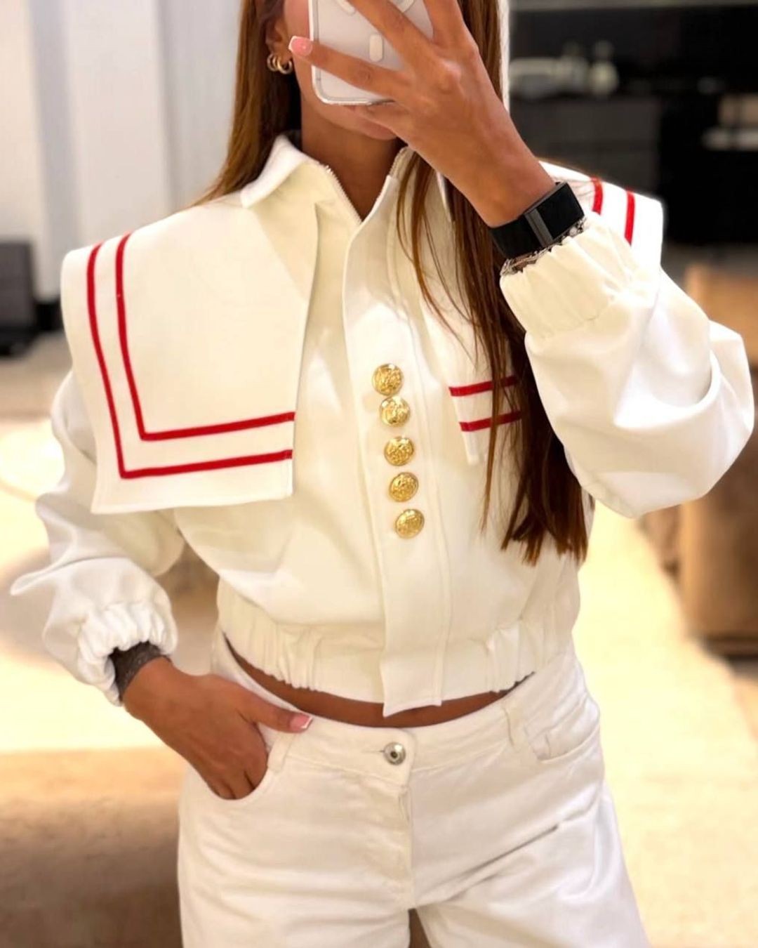 Jacket - White - front view