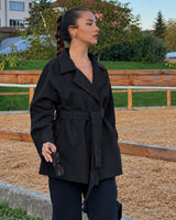 Jacket - Black - three-quarter view