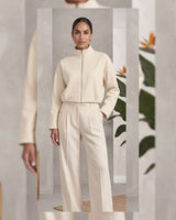 Jacket - Beige - front view