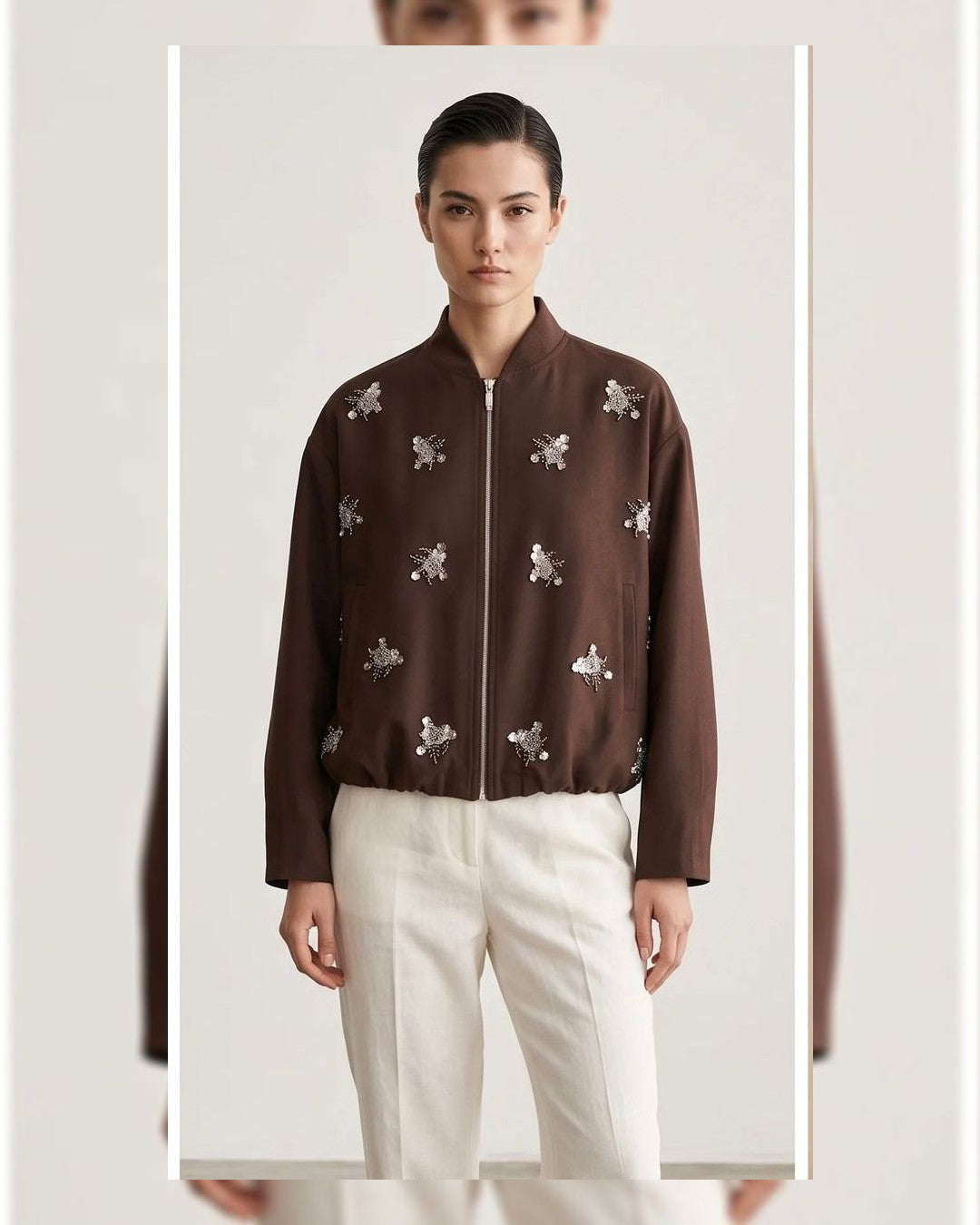 Jacket - Brown - front view