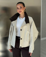 Jacket - Beige - front view