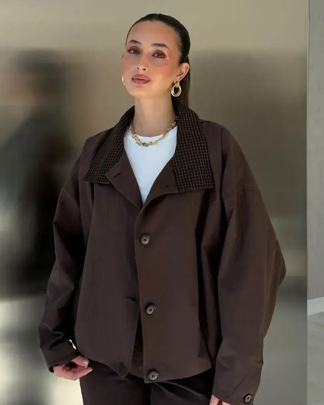 Jacket - Brown - front view
