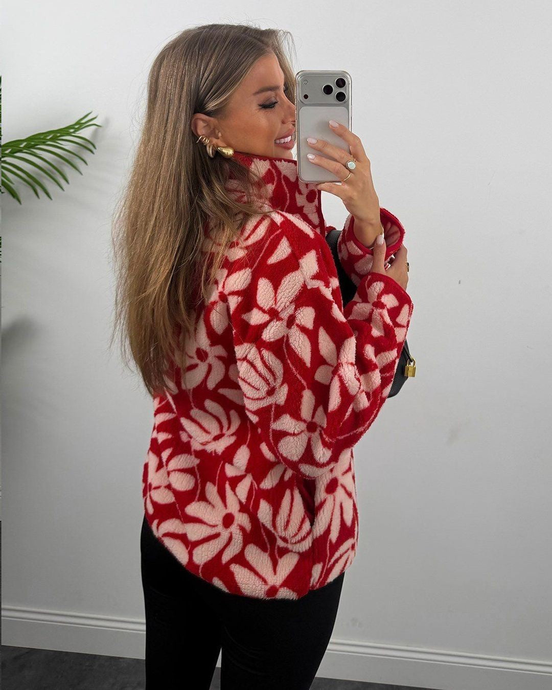 Jacket - Red - three-quarter view
