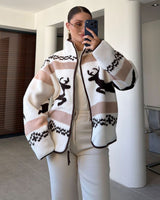 Jacket - Beige - front view