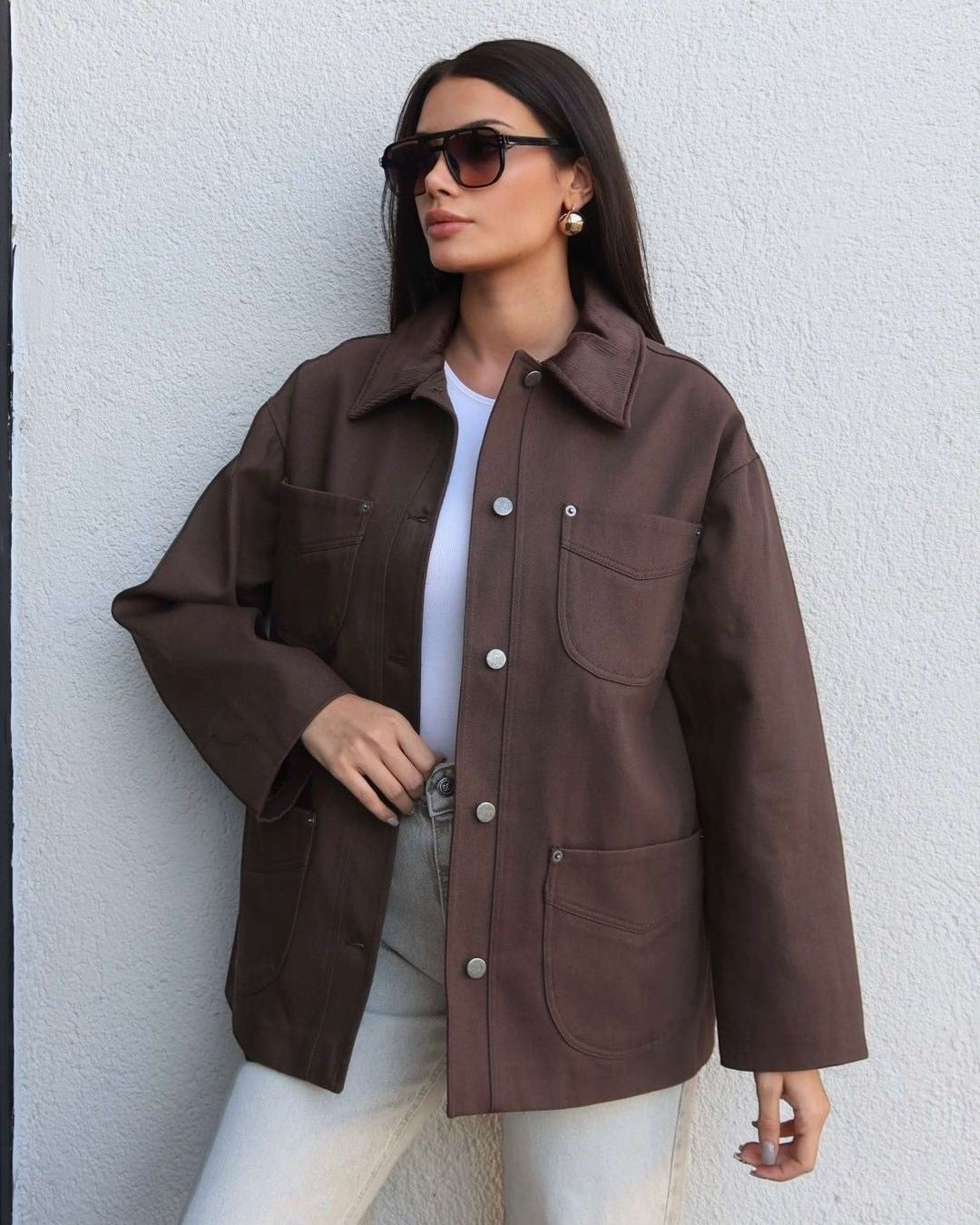 Jacket - Brown - front view
