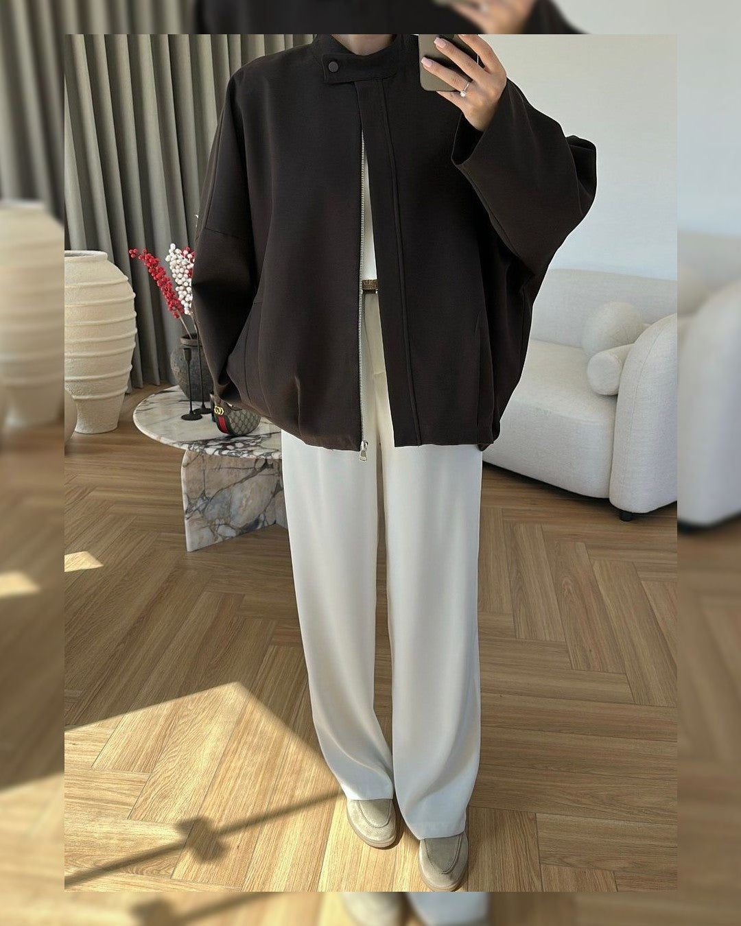 Jacket - Brown - front view