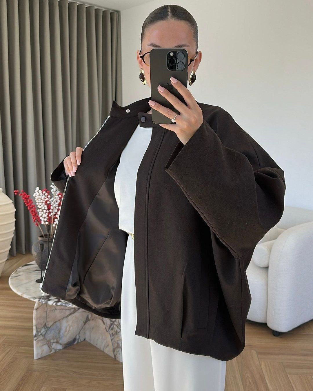 Jacket - Brown - front view