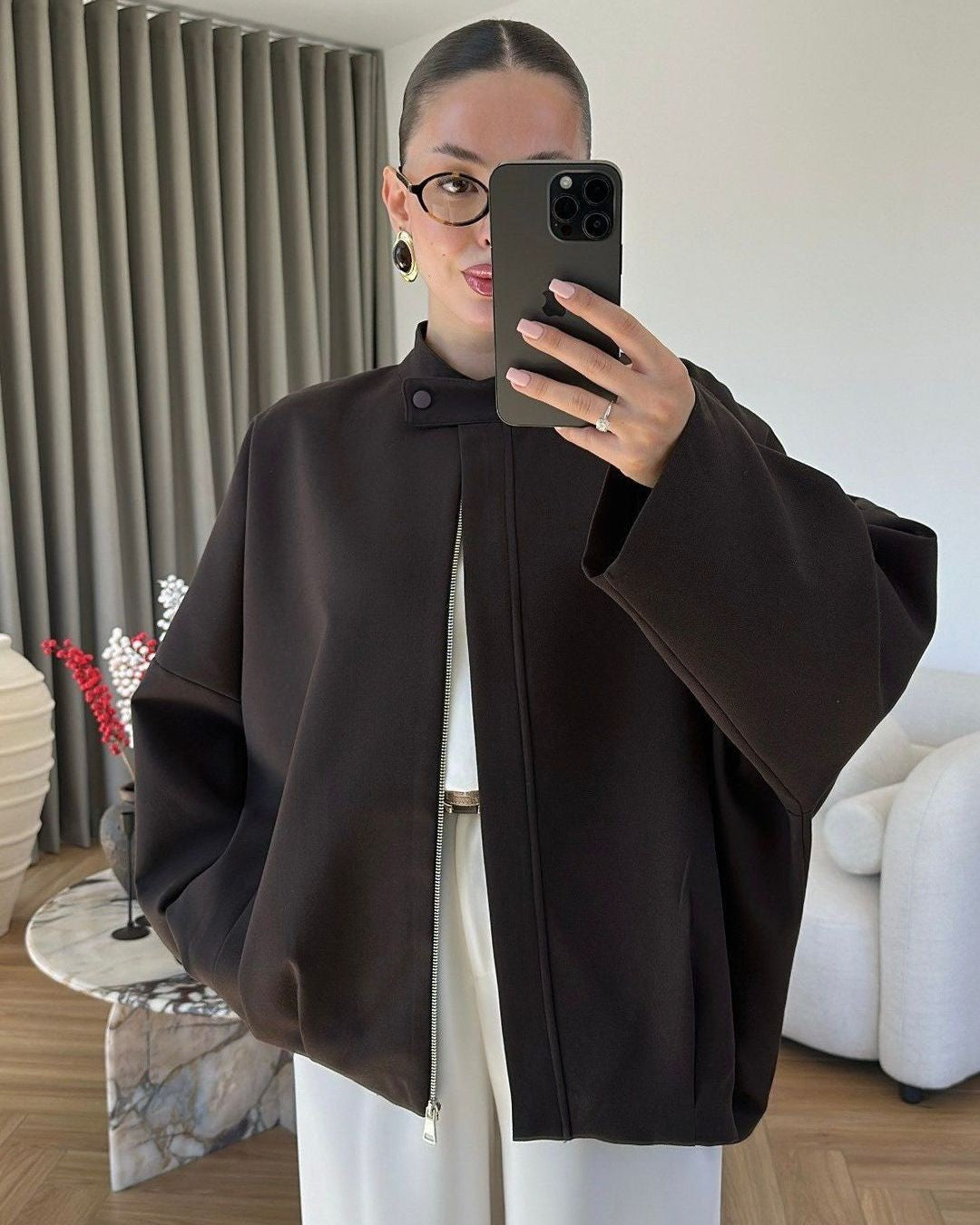 Jacket - Brown - front view