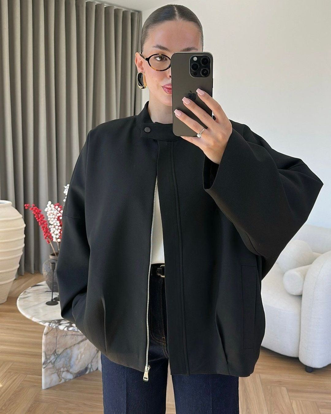 Jacket - Black - front view