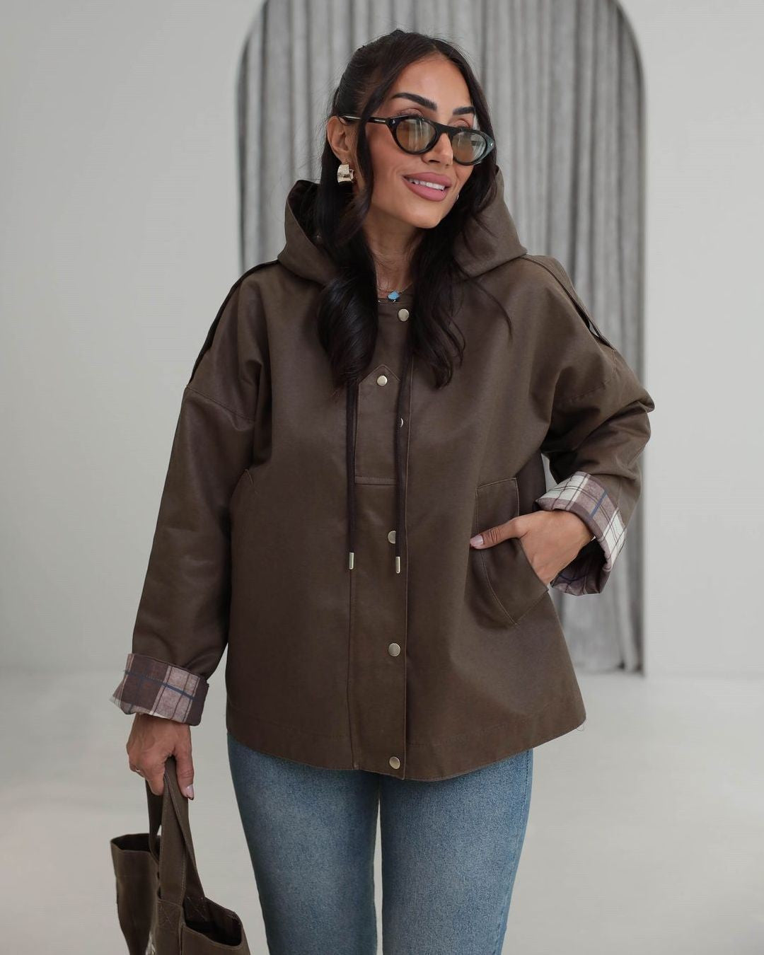 Jacket - Brown - front view