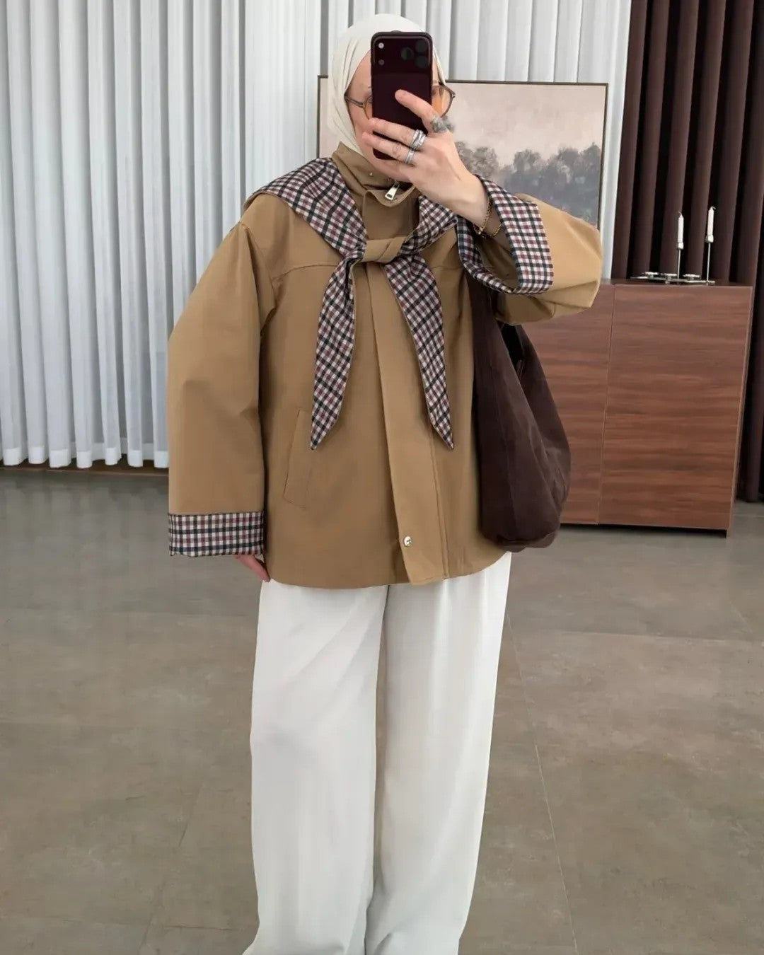 Jacket - Camel - front view