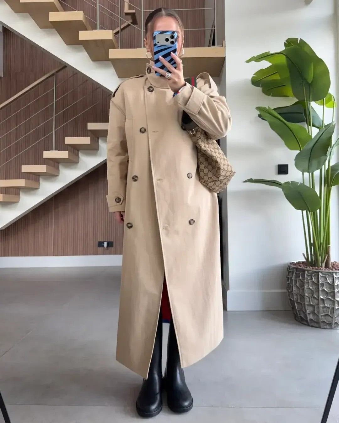 Jacket - Beige - front view